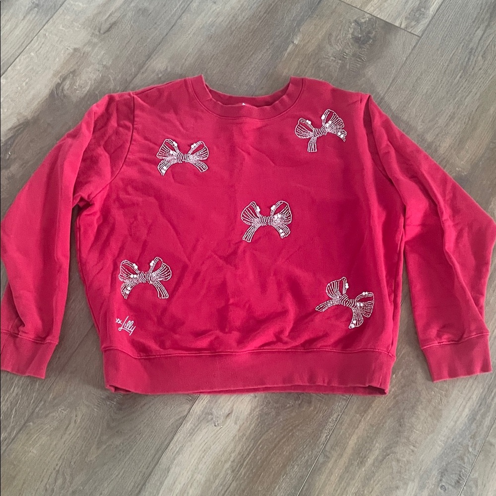 Lilly Pulitzer Red Bow Appliqué Women's Sweatshirt
